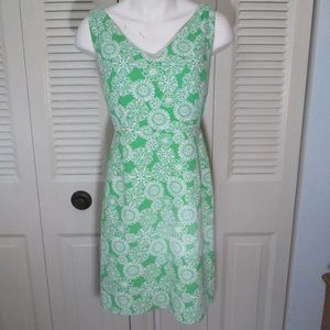 Lilly Pulitzer Green White Midi Dress Size 4